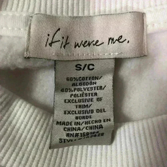 if it were me, women Halloween Pink Vampire Lips on White Sweatshirt size Small - Picture 4 of 9